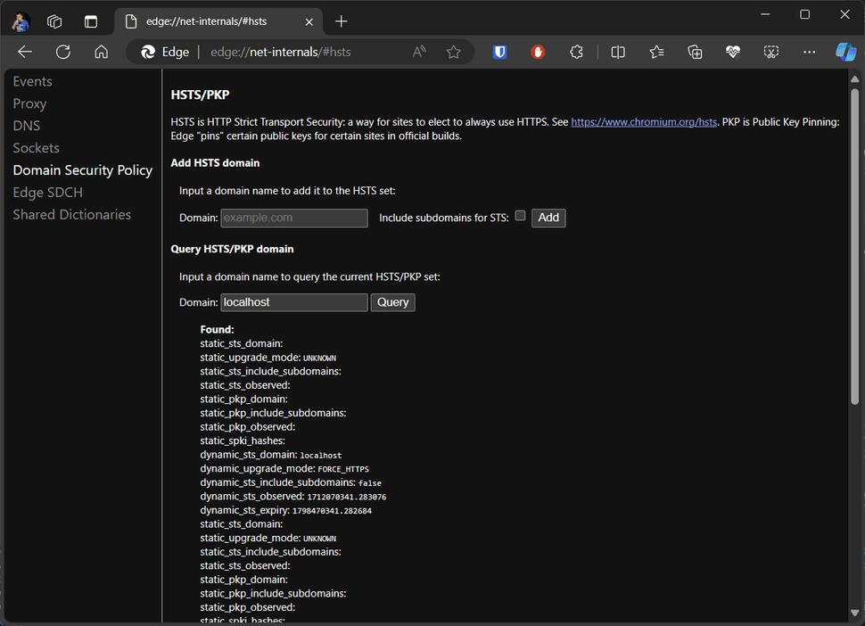 Query for localhost